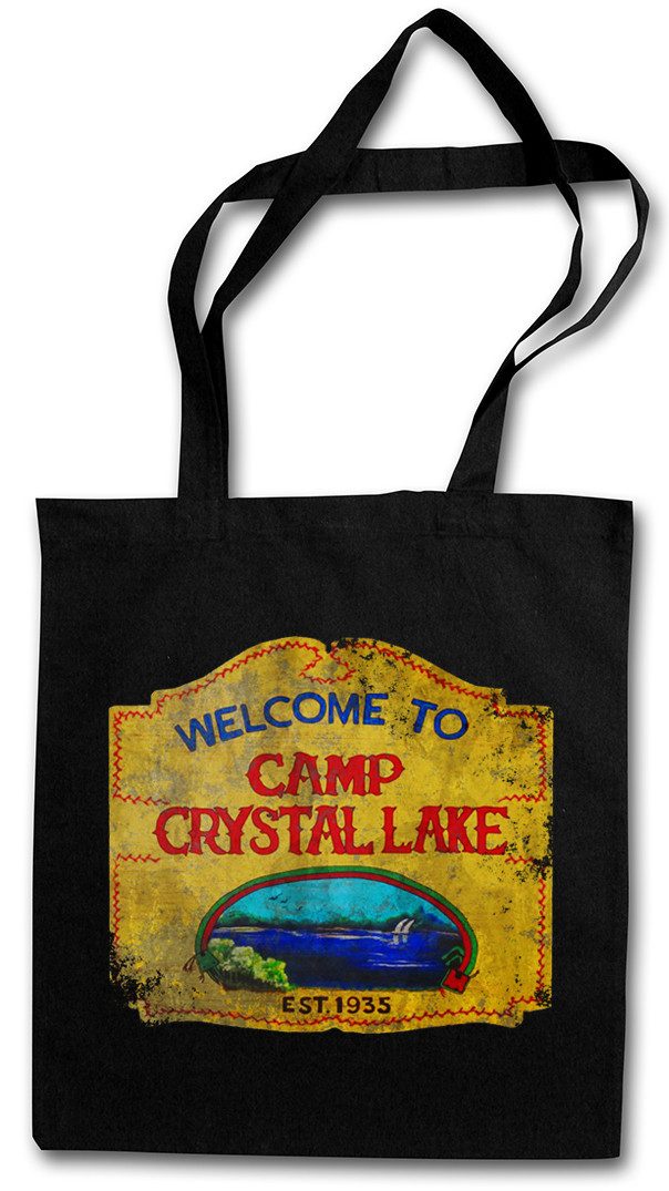 Beuteltasche Camp Crystal Lake Vintage Sign Stofftasche Freitag Der Friday 13th The