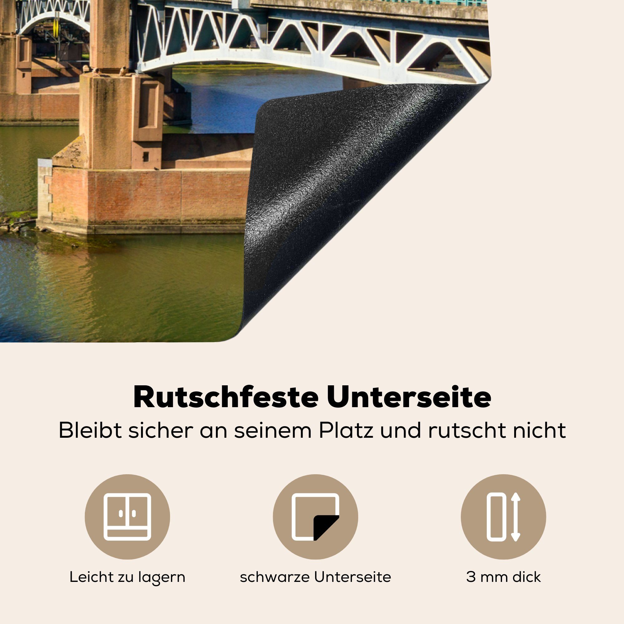 MuchoWow Herdblende-/Abdeckplatte Toulouse Brücke, cm, (1 für 81x52 Induktionskochfeld - Vinyl, Ceranfeldabdeckung Wasser Schutz küche, tlg), die 