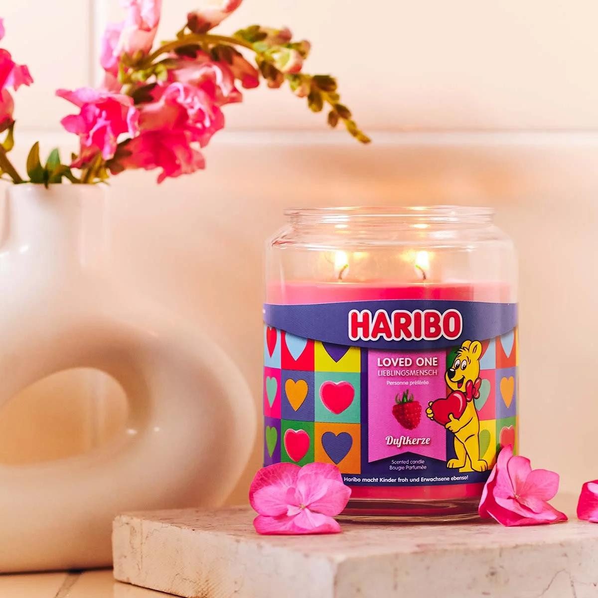 Duftkerze HARIBO Duftkerze - verschiedene Düfte 510G 100h Brenndauer im Glas (Einzeln, 1-tlg., Einzeln), HARIBO-Duft