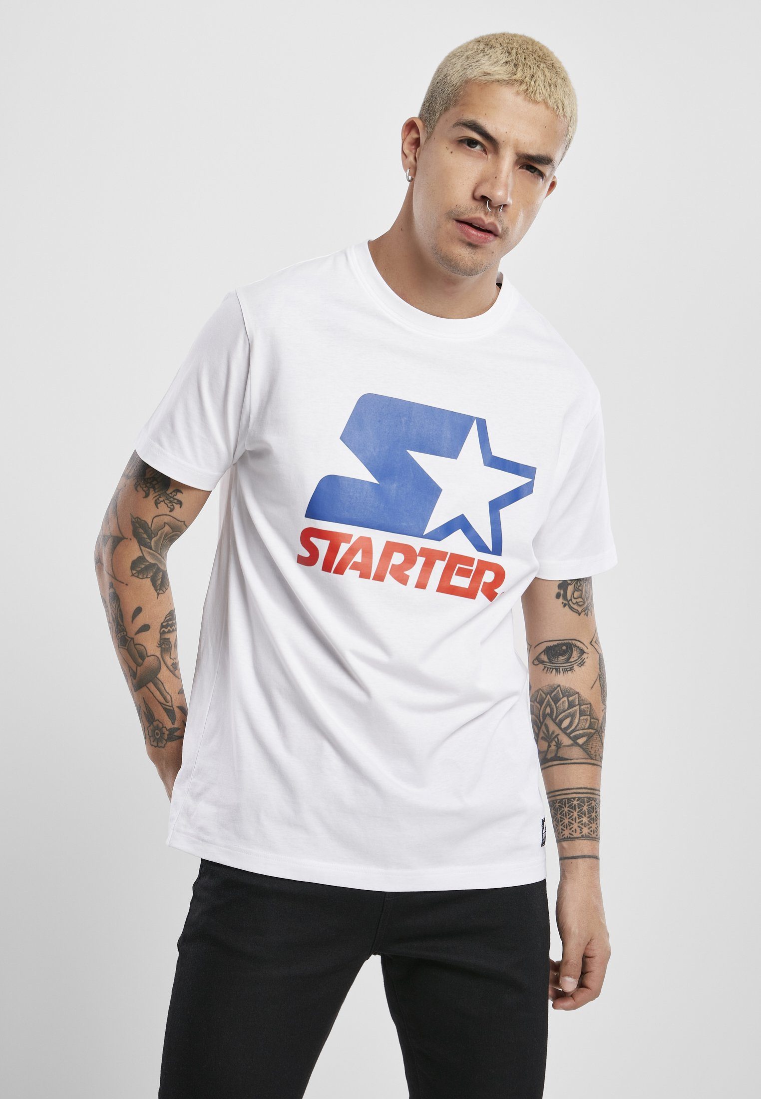 Starter T-Shirt Herren Starter Two Color Logo Tee (1-tlg) white