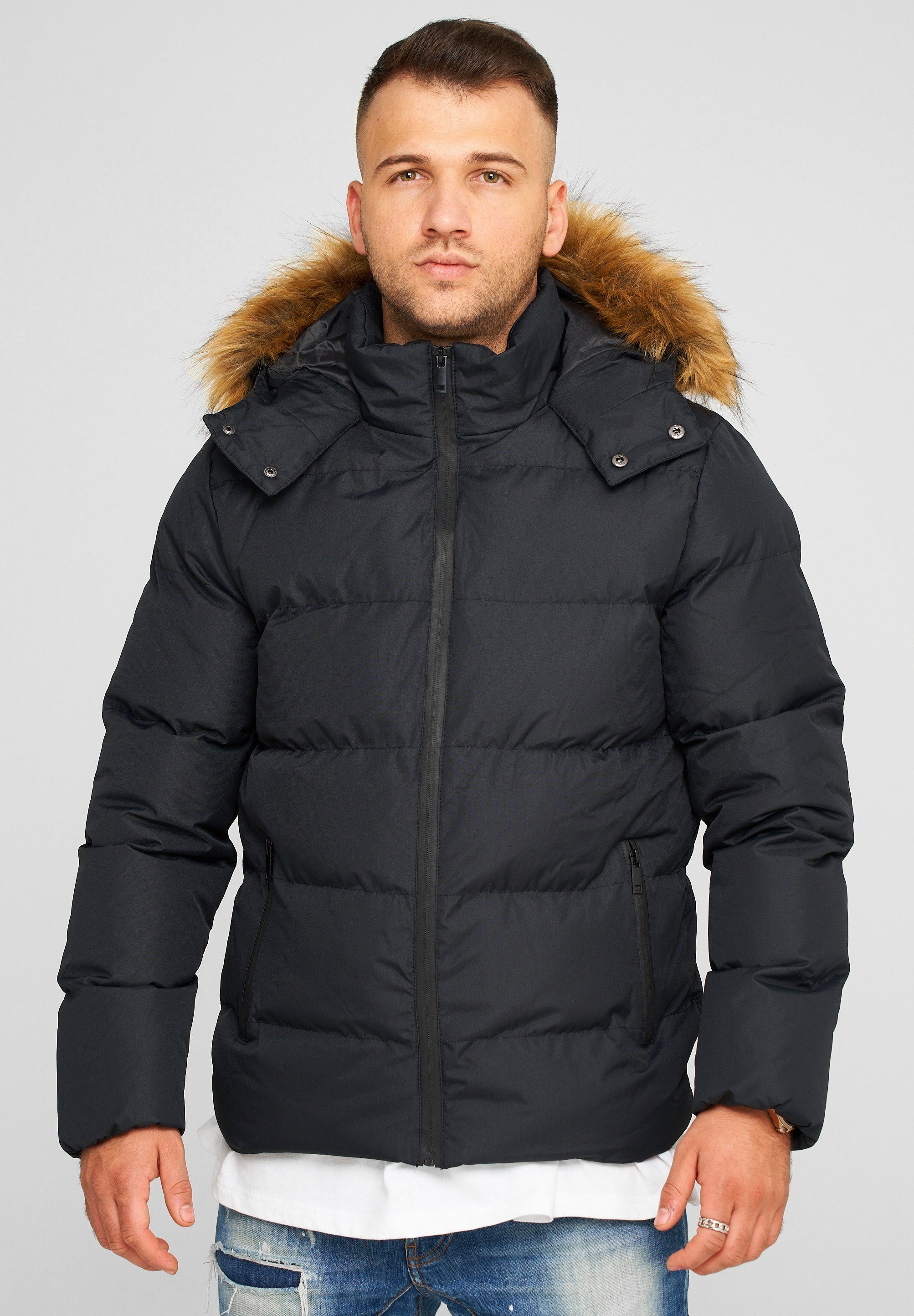 behype Steppjacke BHBROWNS mit kuscheliger Kapuze