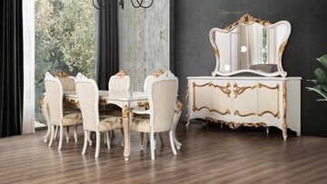 JVmoebel Stuhl Stühle Wohnzimmer Esszimmer Lehnstuhl Polsterstuhl mit Armlehne Luxus, Made In Europe
