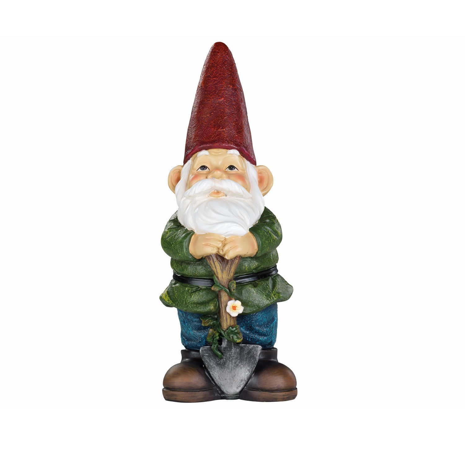 MARELIDA Gartenzwerg DAVID Zwerg mit Spaten Dekofigur Polyresin Gartenfigur Gnom 29cm, (1 St)