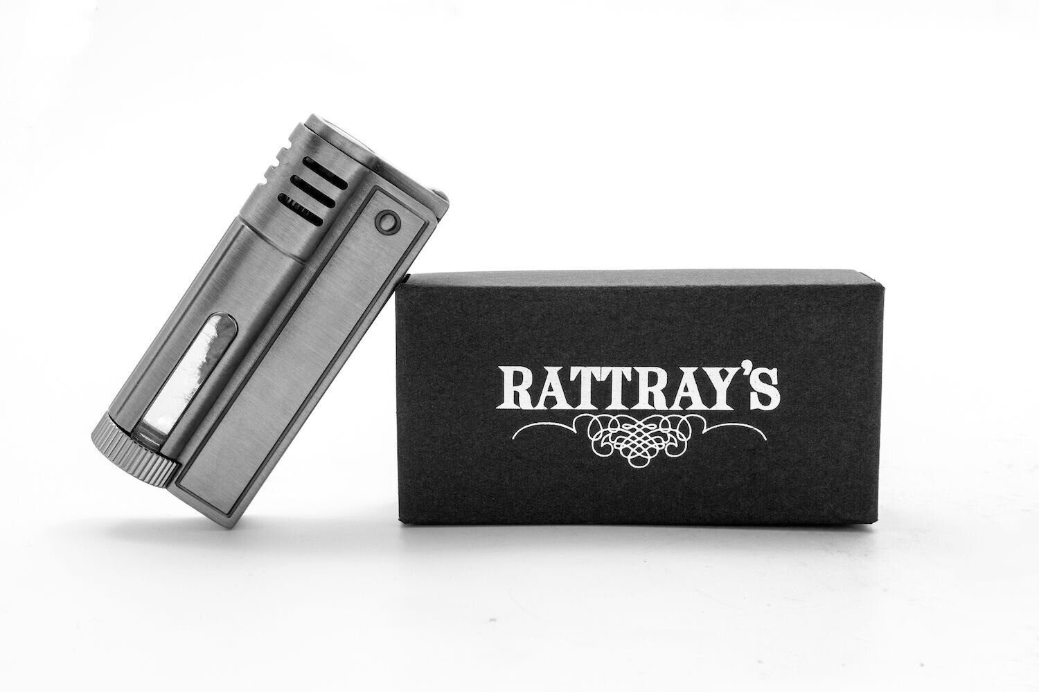 Feuerzeug Rattray's Feuerzeug Antik Chrome Vintage Steam Punk Benzin Tank