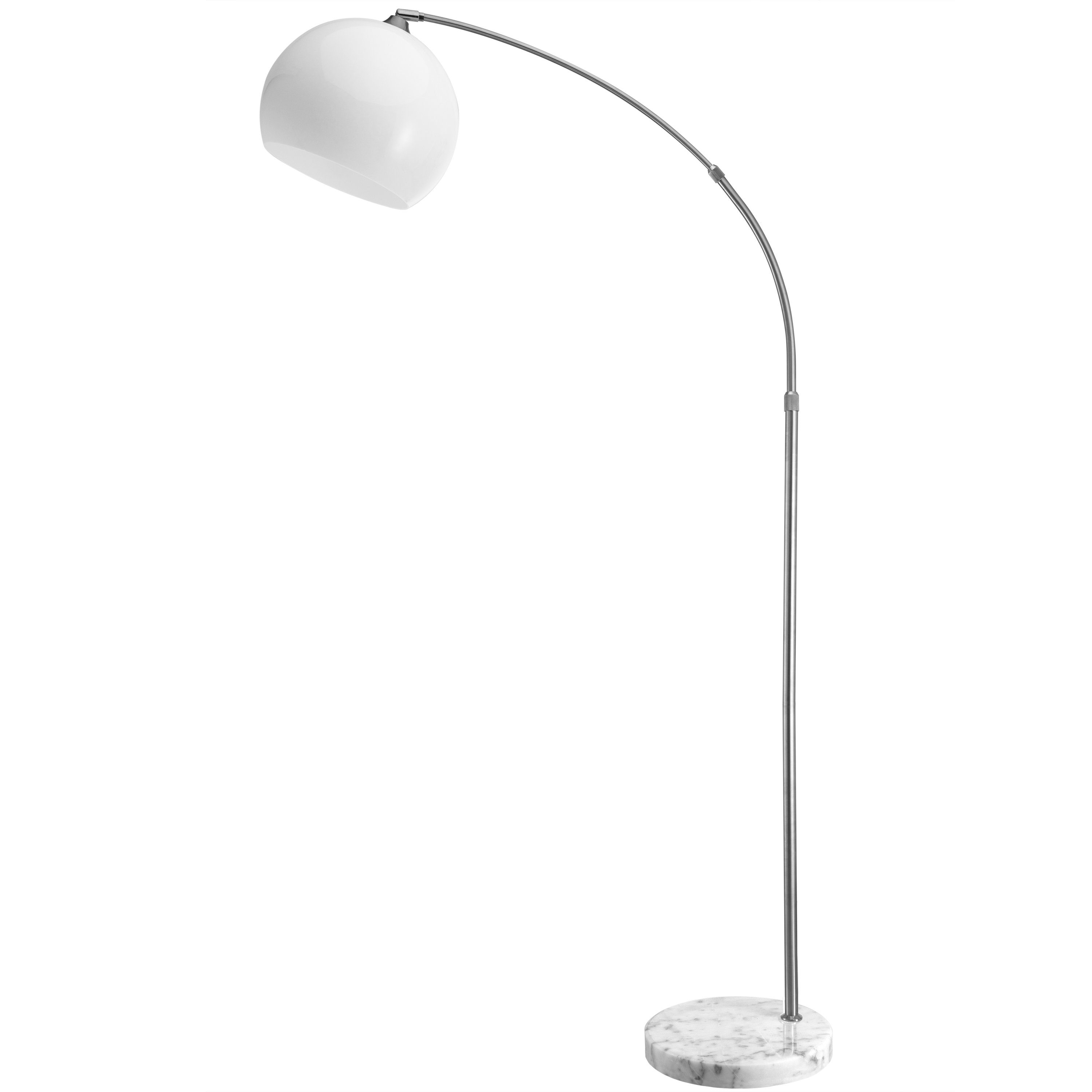monzana Bogenlampe, Lampe, ohne E27 190-210 Wohnzimmer Höhenverstellbar Schwenkbar Leuchtmittel, Marmorfuß cm
