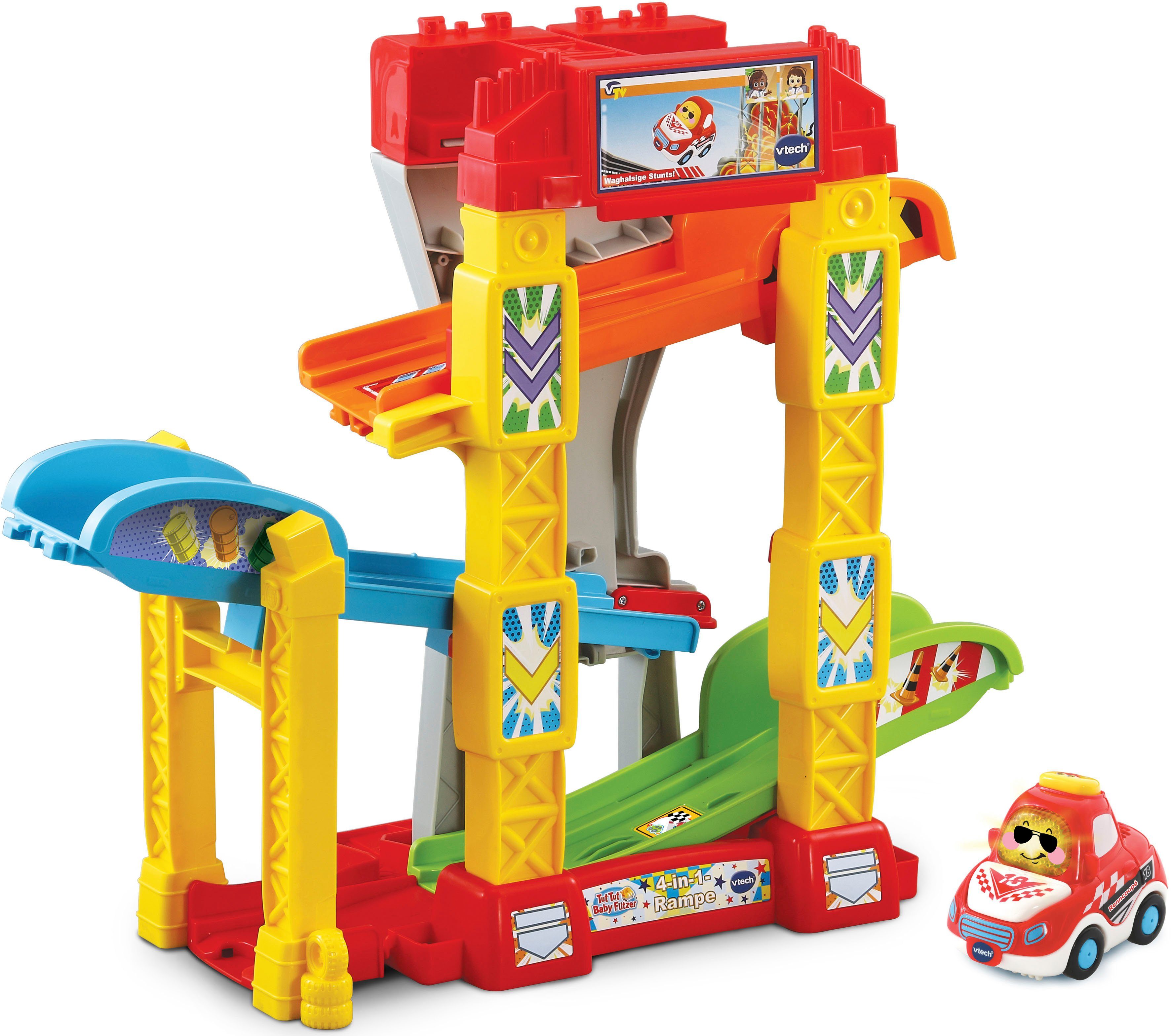 Vtech® Spiel-Parkhaus Tut Tut Baby Flitzer, 4-in-1-Rampe, mit Sound; inkl.  1 Tut Tut Baby Flitzer