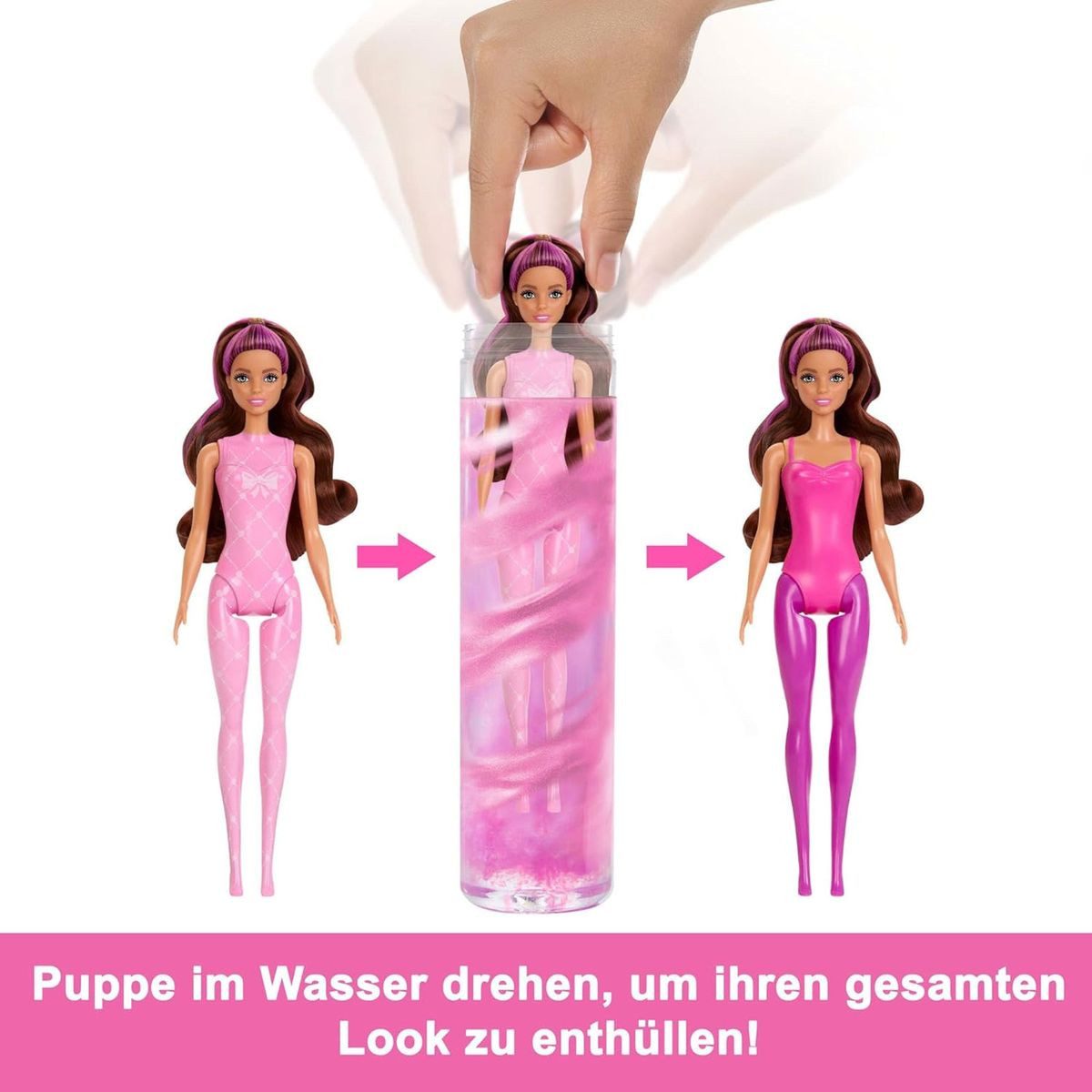 Mattel® Puppen Accessoires-Set MattelHRK17-Barbie-ColorReveal-Ballerina-Puppe+6 Überraschungen(Auswa