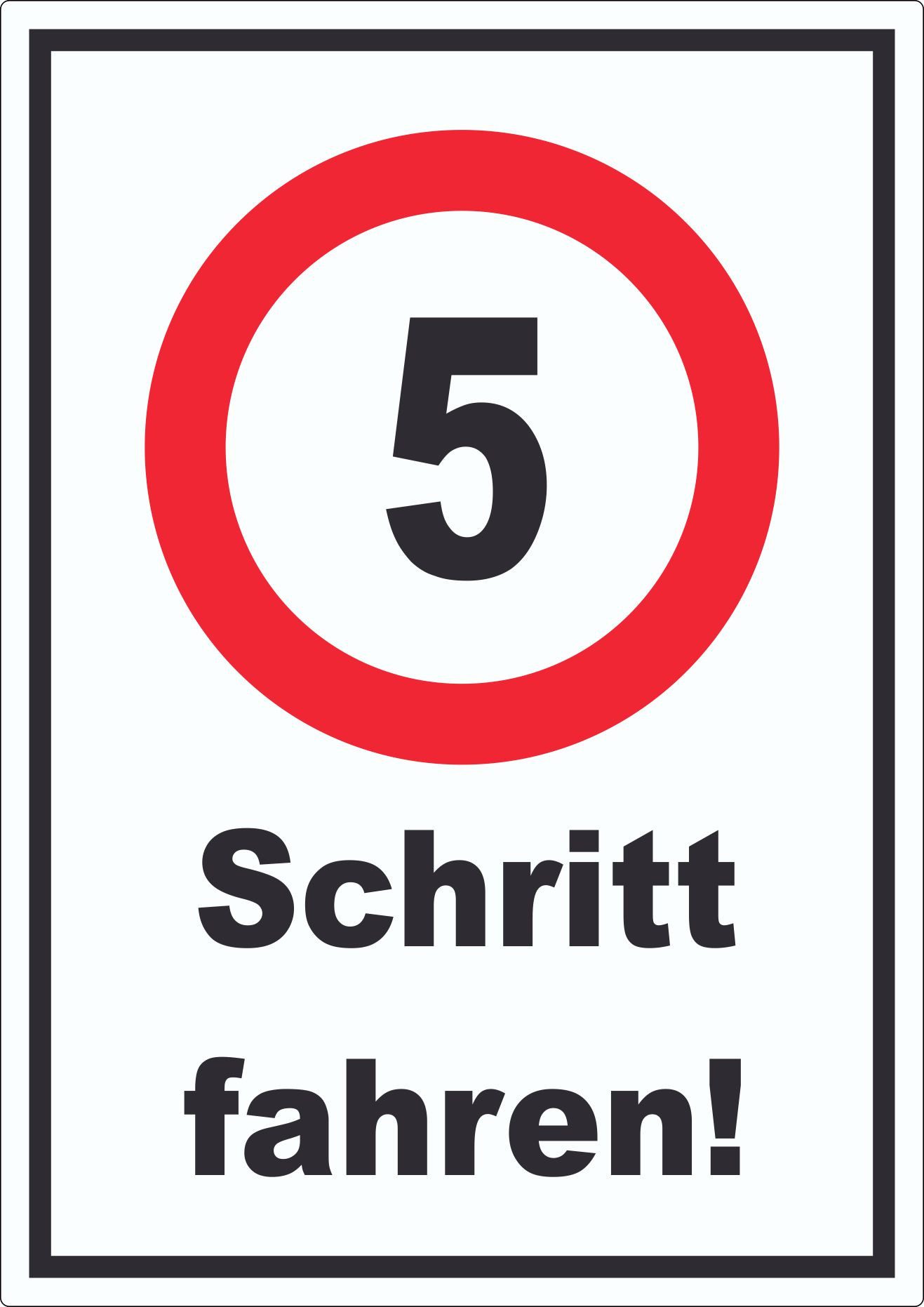 HB-Druck Aufkleber Schritt fahren 5 km/h Schrittgeschwindigkeit Aufkleber, wetterfest, UV-beständig, kratzfest