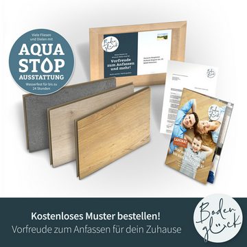 Bodenglück Laminat "Pegnitz" Eiche Holz mit 5-G-Klicksystem, Grau I Pflegeleicht, Wasserfest I 5 Dielen á 1380 x 326 x 8 mm