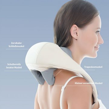 DOPWii Nacken-Massagegerät Nackenmassagegerät mit Heizfunktion, Shiatsu-Rücken-Schulter-Massagegerät, 3 Massagemodi
