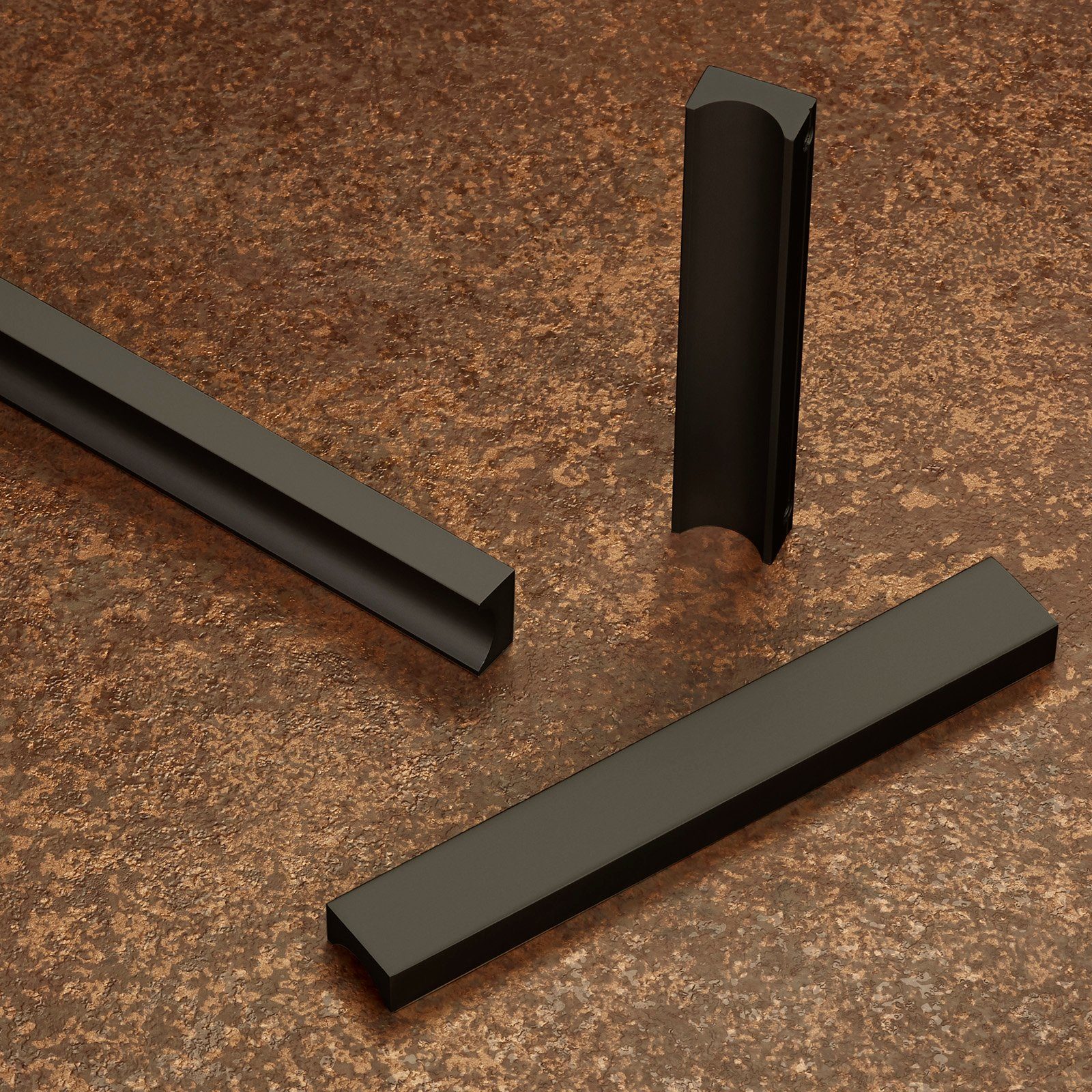 SO-TECH® Möbelgriff Griffleiste GÖTEBORG Aluminium Bohrlochabstände 32 - 320 mm, BA 96 mm Schwarz eloxiert inkl. Schrauben