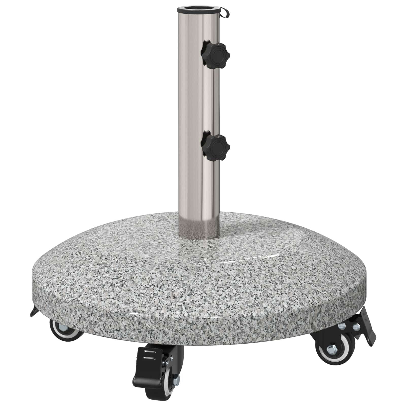 vidaXL Schirmhalter Granite Schirmbasis mit Rädern für 4-5 cm Stange 27.2 kg Grau, 1 tlg.