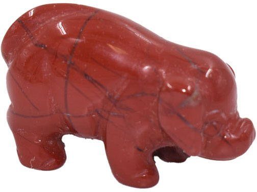 Schwein Dekofigur - Schmuck Perfekt jedem Tierfigur Geschenk Anlass Edelstein Farbstein Jaspis Firetti zu (1 Weihnachten! Geburtstag, St),