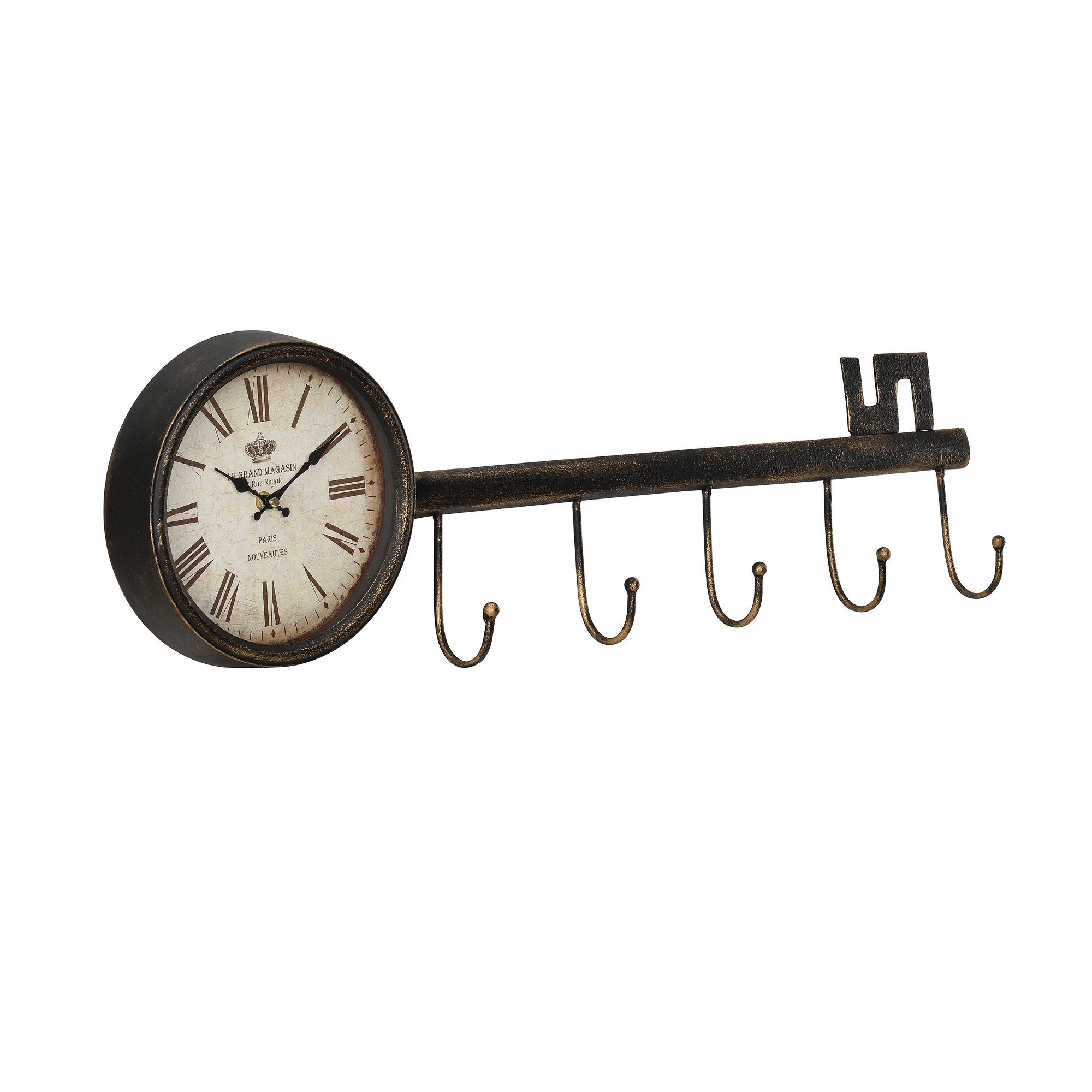 Metall (»Schlüssel« en.casa Uhr mit Schlüsselanhänger) Wanduhr Design