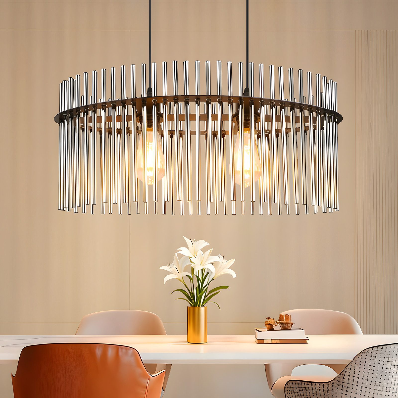 Nettlife Pendelleuchte Retro Schwarz/Gold 2 Flammig- Hängelampe mit Glas Sc günstig online kaufen