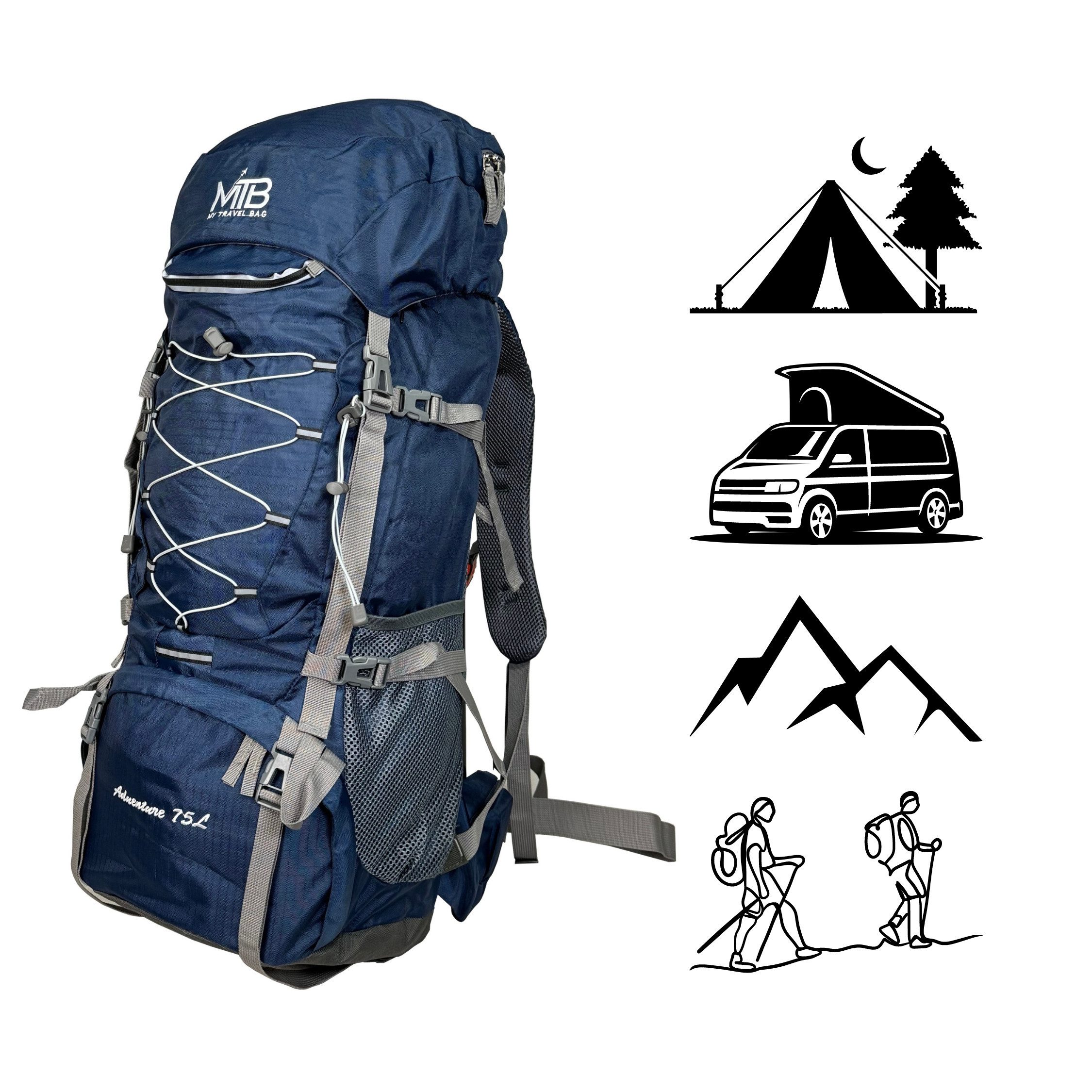 MTB Wanderrucksack 80 Liter Tracking Rucksack Reiserucksack Camping Tasche, günstig online kaufen