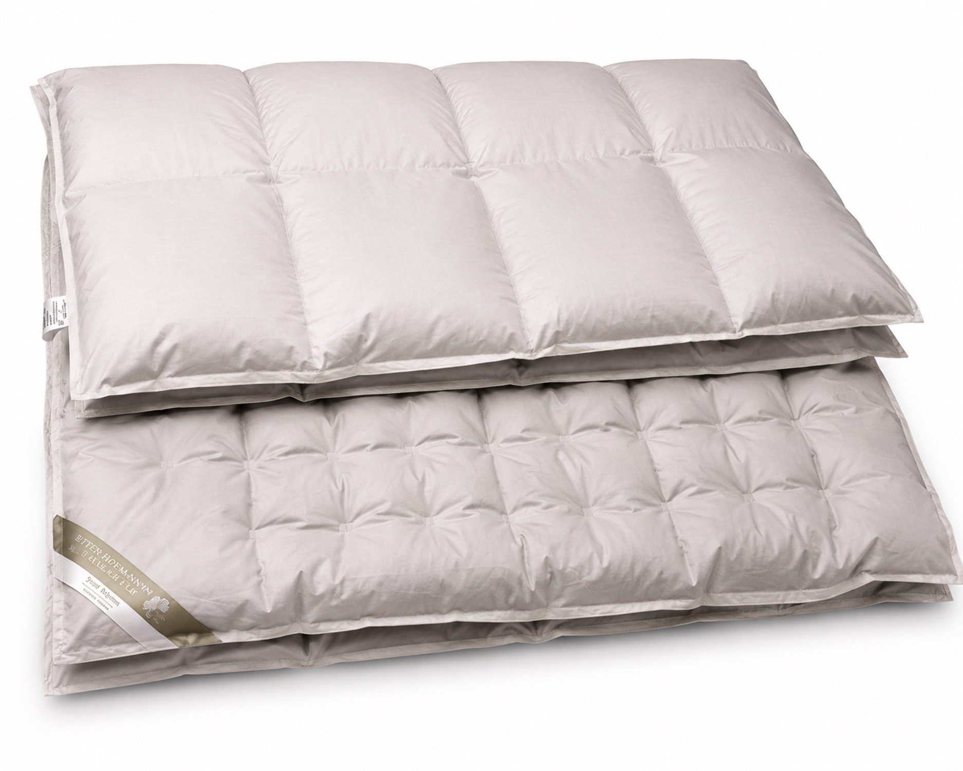 Betten Hofmann 4-Jahreszeitenbett Franken Combi Vierjahreszeiten Daunendecke 135x200 cm 100 % Daunen, Füllung: 100% Gänsedaunen, Bezug: 100% Baumwolle, knöpfbare Ganzjahresdecke, hergestellt in Deutschland