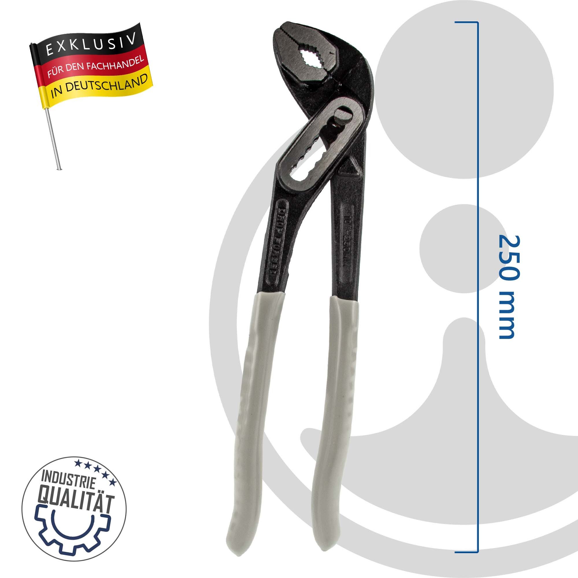 EUROTOOLS Zangenset Wasserpumpenzange 250 mm, Spannbereich 35 mm, Rohrzange geschmiedet – Bild 4 von 4