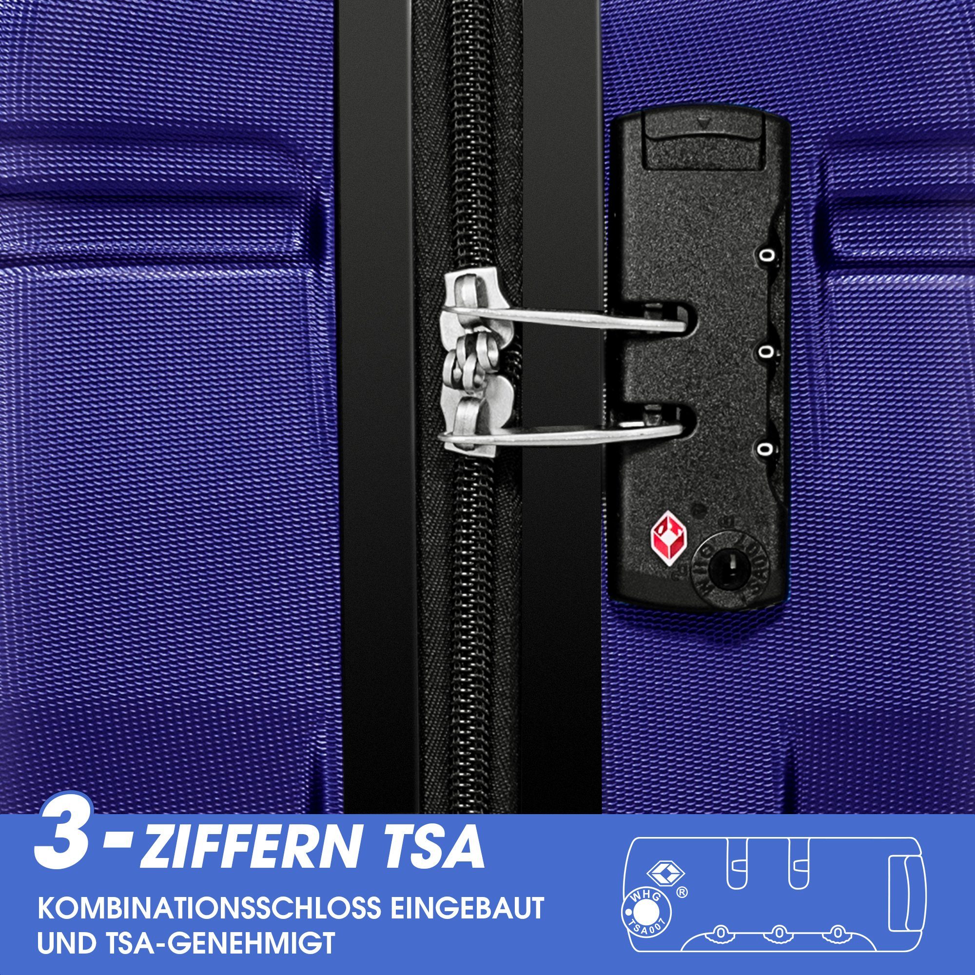 SIKAINI Handgepäckkoffer B-DJ-PP294406WAA, 1 Rollen, blau Universalrad Koffer mit und TSA-Schloss