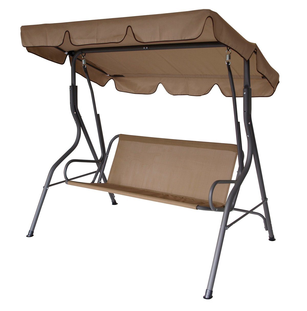 DEGAMO Hollywoodschaukel FLORIDA, 3-Sitzer, 1 tlg., 170cm, Farbe grau / beige, verstellbares Dach