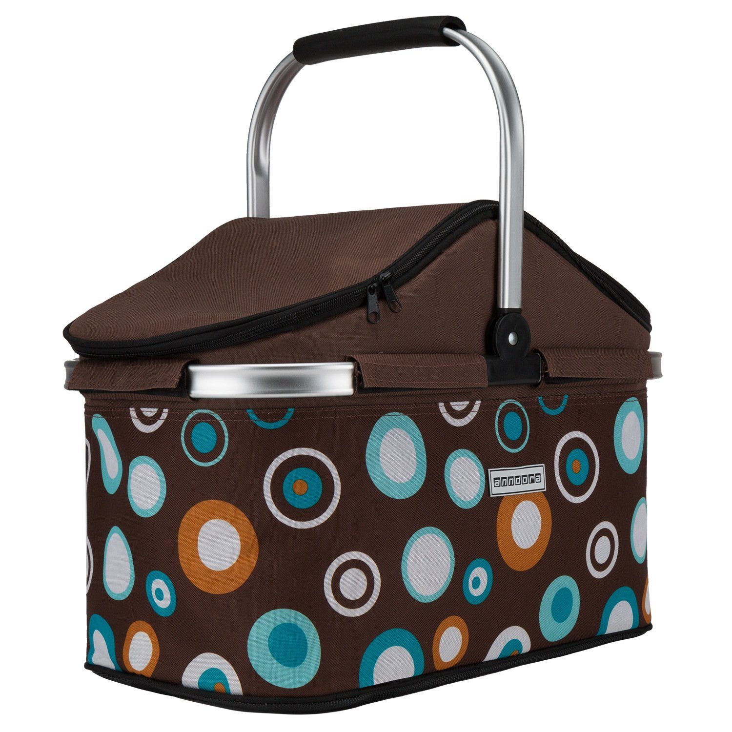anndora Einkaufskorb thermo Shopper mit Kühlfunktion, 25 l, isolierter Deckel mit Reißverschluss - wasserdichter Boden