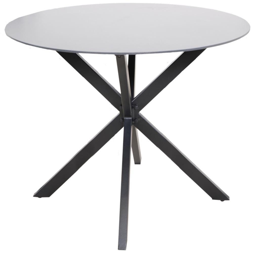 Natur24 Gartentisch Crest Tisch Temperglas Aluminium Schwarz 90 x 90 x 75 cm