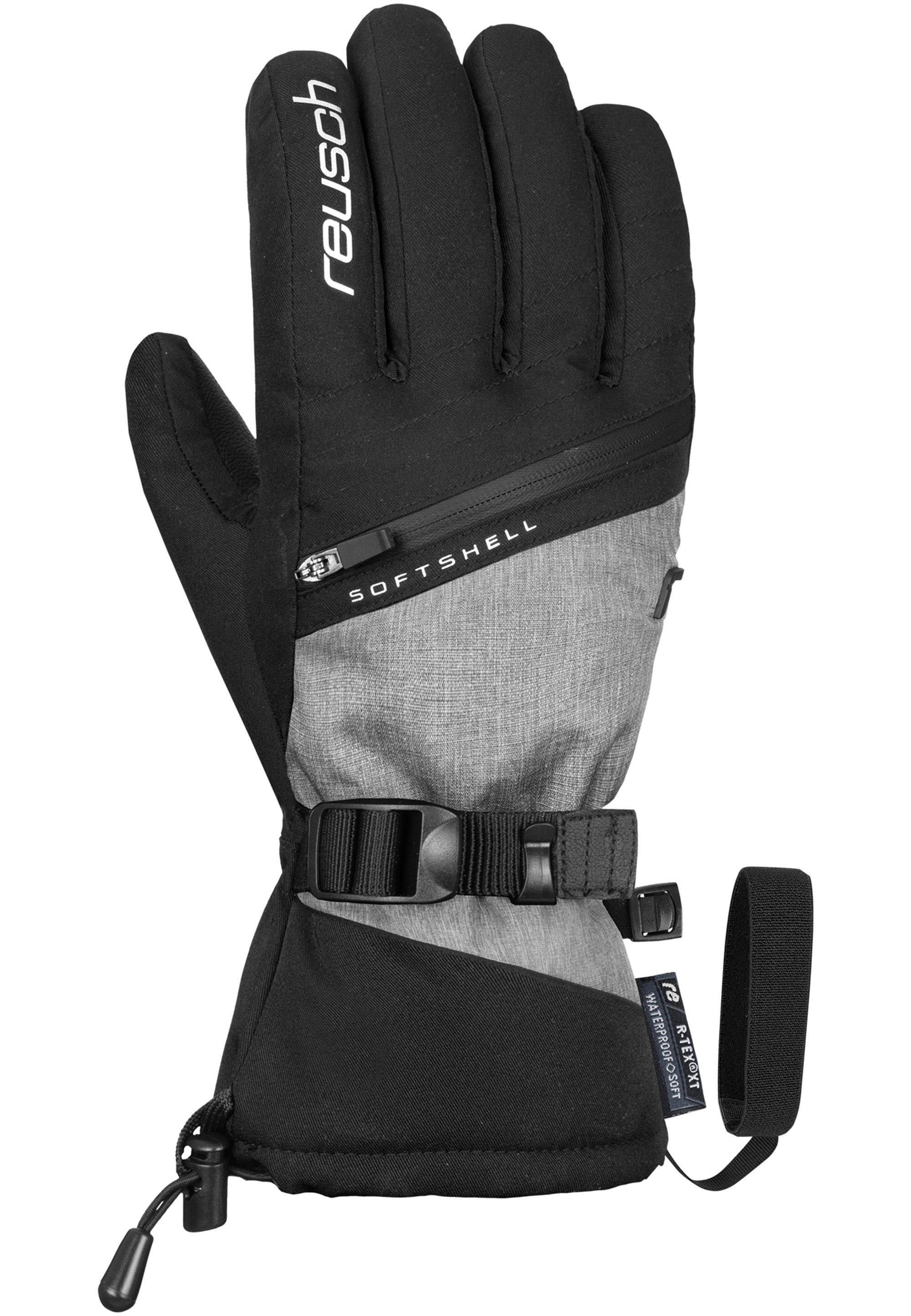 Verschluss Skihandschuhe Reusch verstellbarem mit schwarz-grau XT R-TEX® Demi