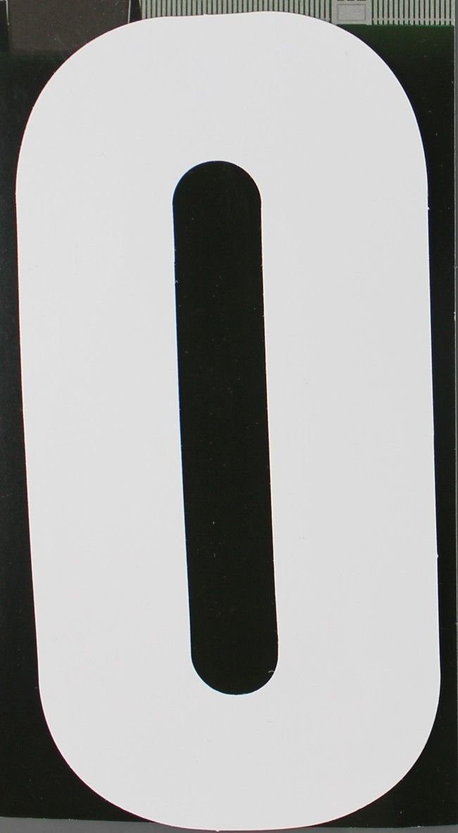 Aco Hausnummer Conacord Reflektierende Klebezahl 0 weiß 170 mm 0