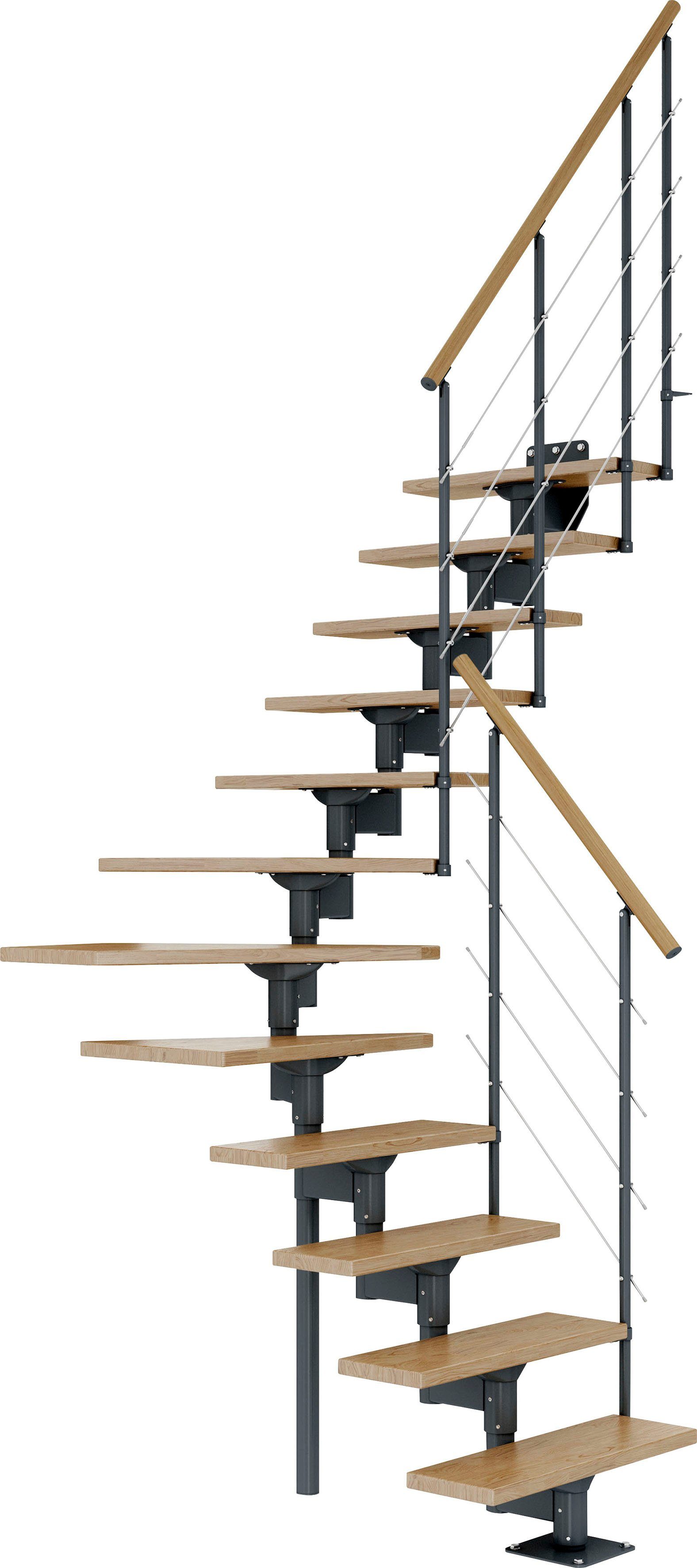 Dolle Mittelholmtreppe Boston, für Eiche/Metall Stufen 300 cm, offen, bis Geschosshöhen