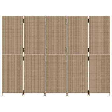 vidaXL Raumteiler Paravent 5-tlg. Beige Poly Rattan, 1-tlg.