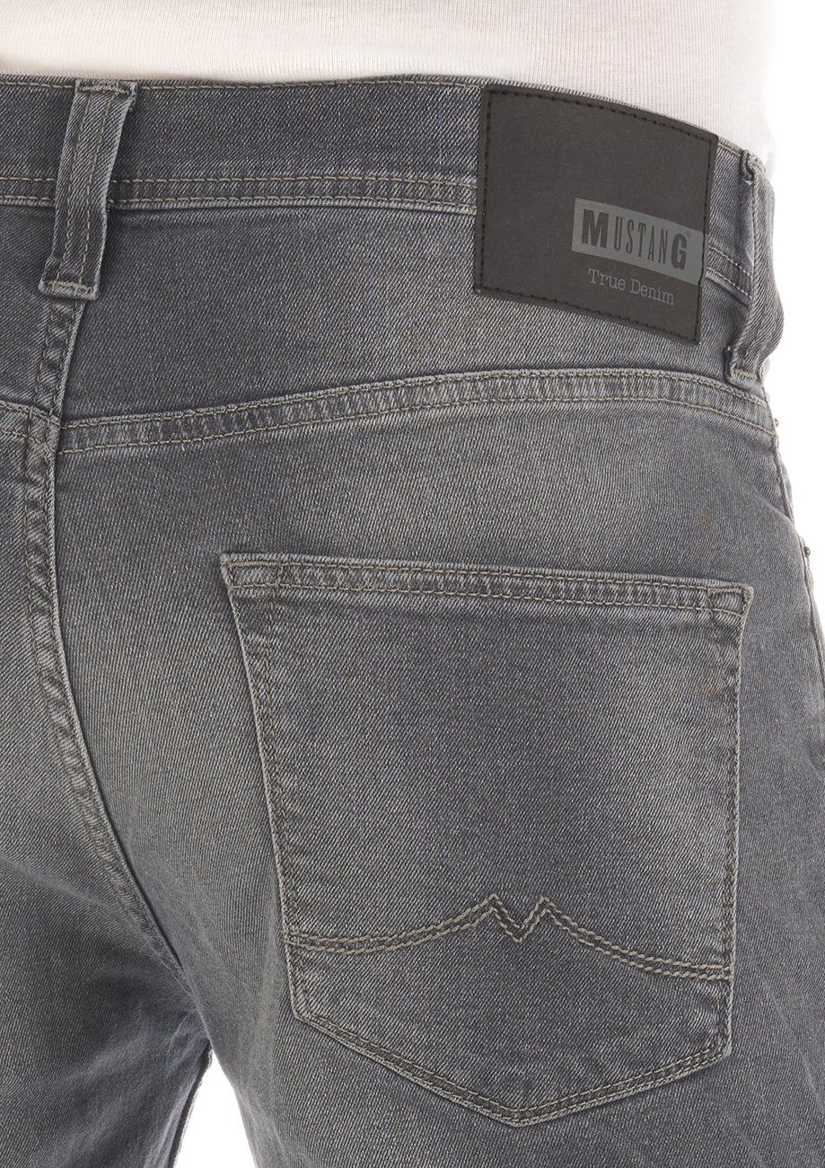 Fit Vegas Slim-fit-Jeans DENIM Stretch Slim MUSTANG Hose (4500-313) mit Herren Jeanshose Denim GREY