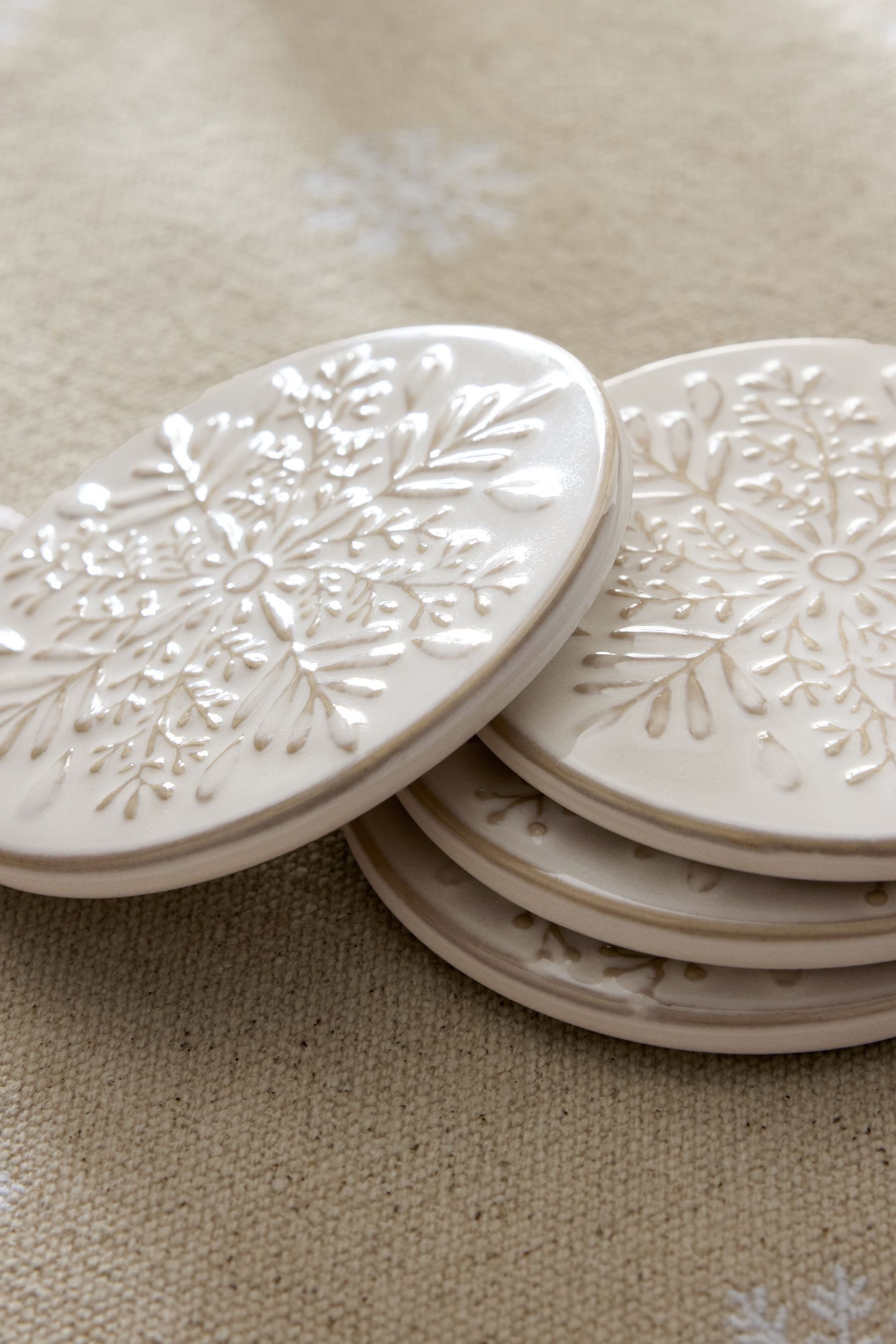 Next Tassenuntersetzer 4 Weihnachtskeramikuntersetzer Schneeflocke, 1-tlg.