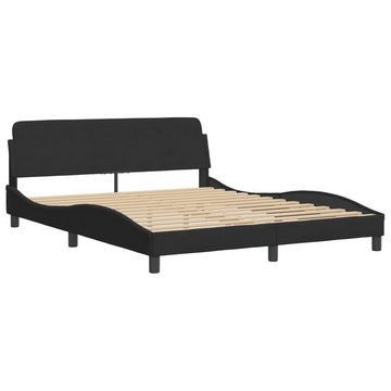 vidaXL Bett Bett mit Matratze Schwarz 160x200 cm Samt