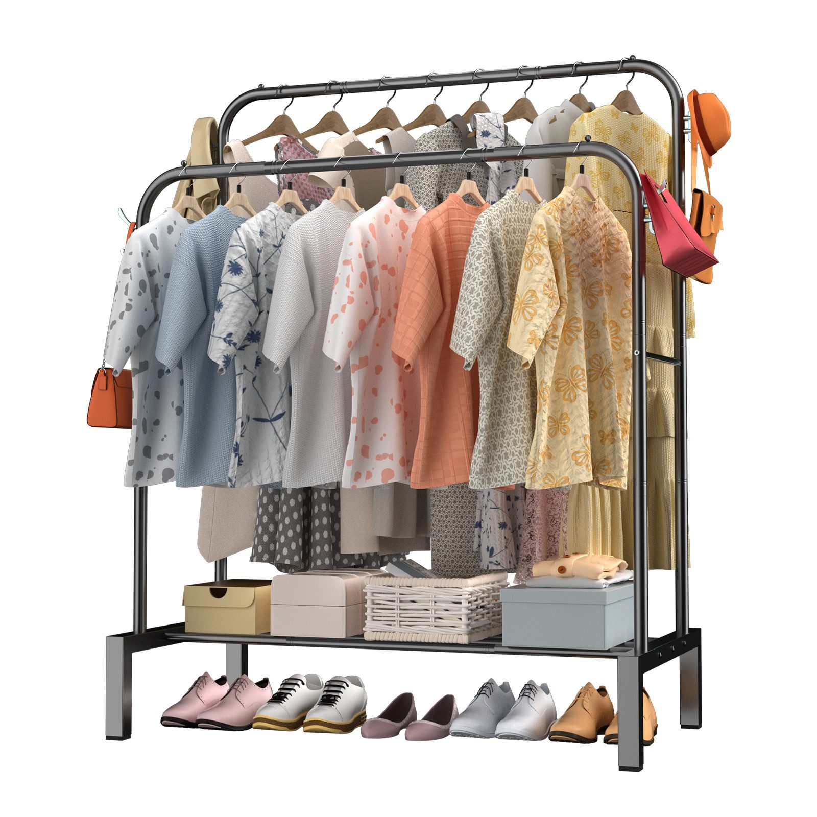 loefme Kleiderständer Kleiderständer Metall Garderobenständer 150cm günstig online kaufen