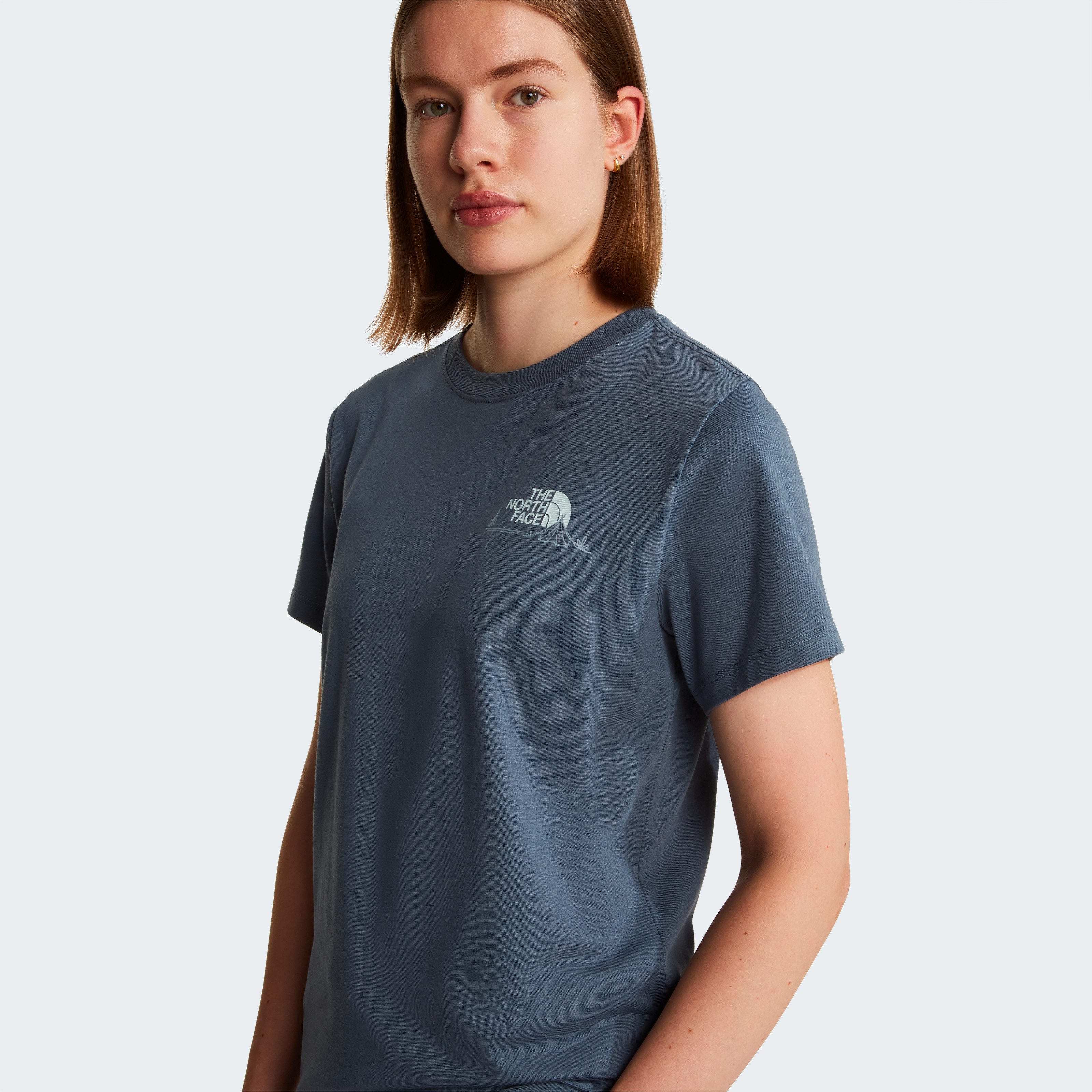 The North Face T-Shirt W MONTE REGULAR SHORT SLEEVE TEE-GRAPHIC (1-tlg) sportlicher Stil, für Sportmode und Outdoormode, aus Baumwolle