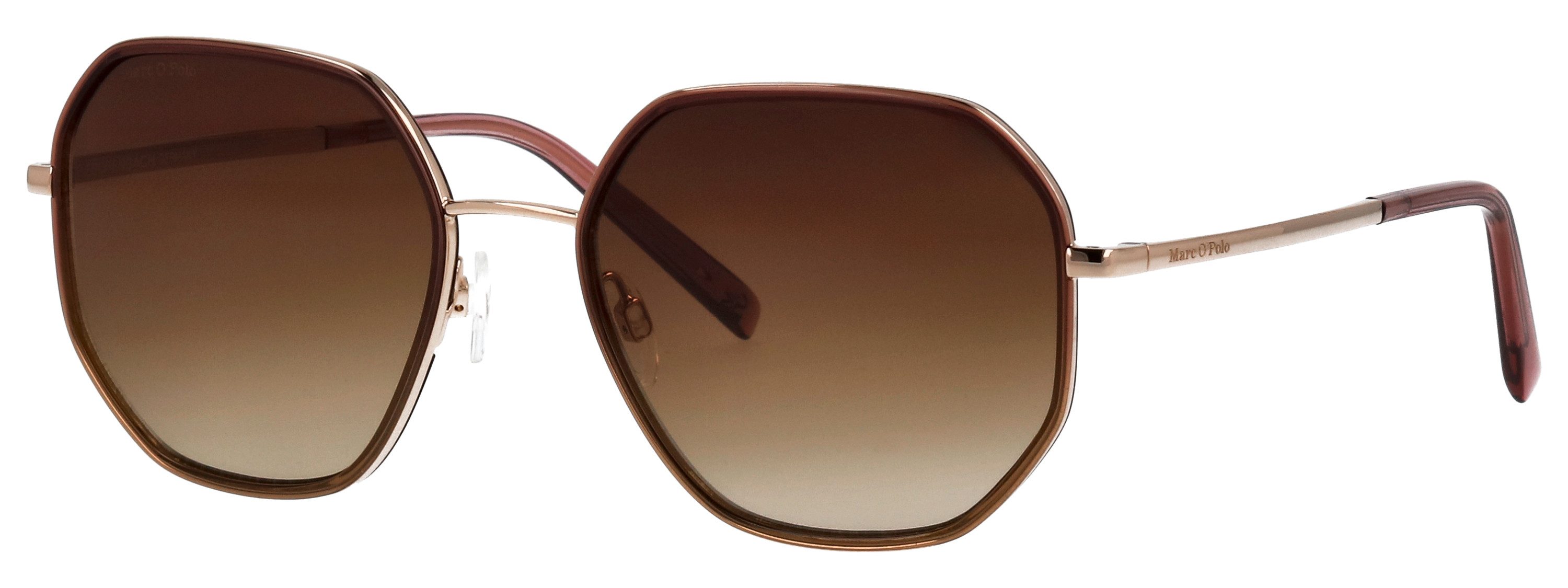Marc O'Polo Sonnenbrille Modell 508003 Form Hexagon, Logoschriftzug auf Bügel, Kombifassung