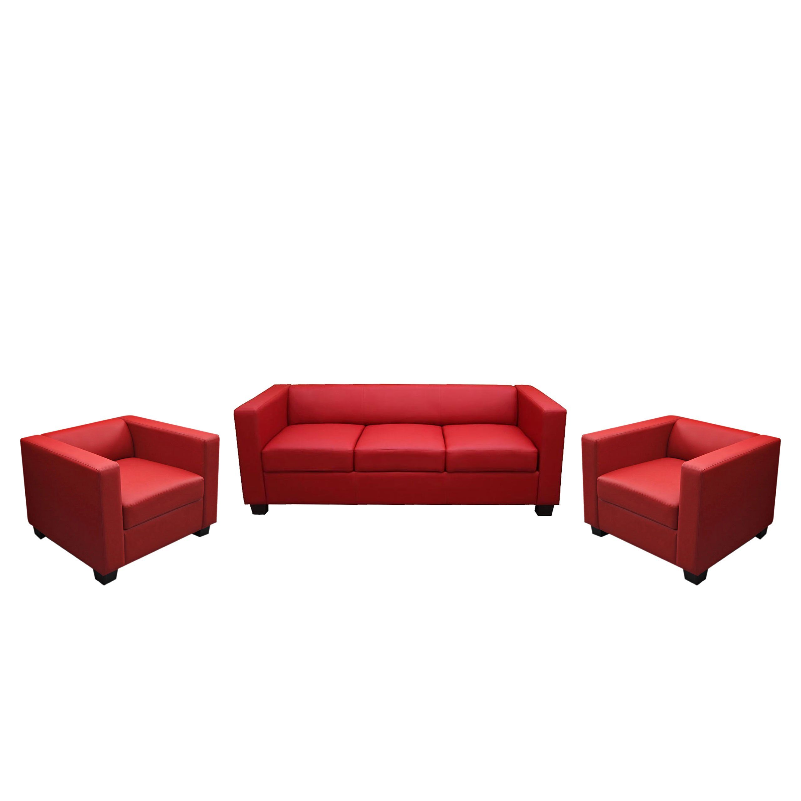 MCW Wohnlandschaft Lille-3-1-1-L, Set, Bequeme Sitzpolsterung, bestehend aus einem 3er Sofa und 2x Sessel, Kunststofffüße