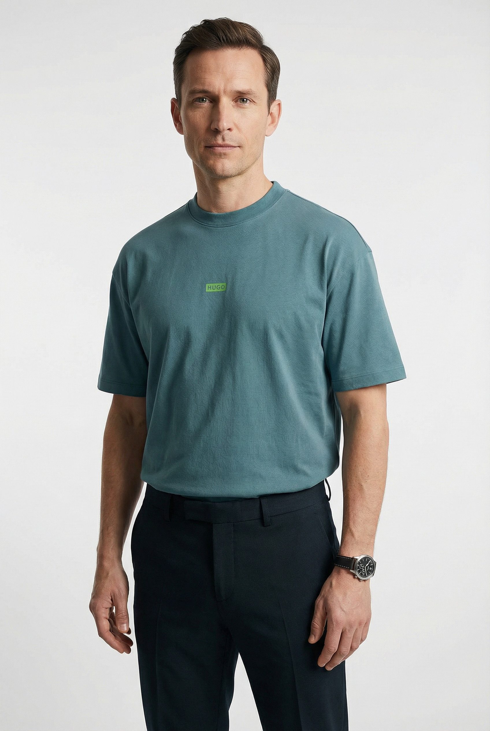 HUGO Blue T-Shirt Nalono mit Logodruck, Oversized Look mit Backprint günstig online kaufen