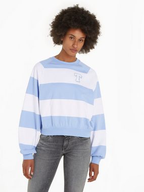 Tommy Jeans Sweatshirt TJW RLX LETTERMAN STRP CREW EXT mit allover Colorblock Streifen