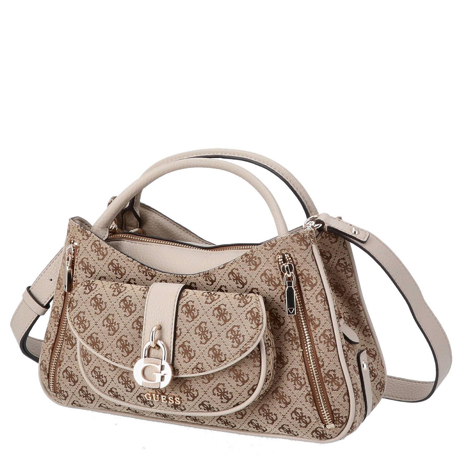 Guess Umhängetasche GUESS Umhängetasche Jessa Girlfriend Latte Logo (1, 1-tlg., 1)