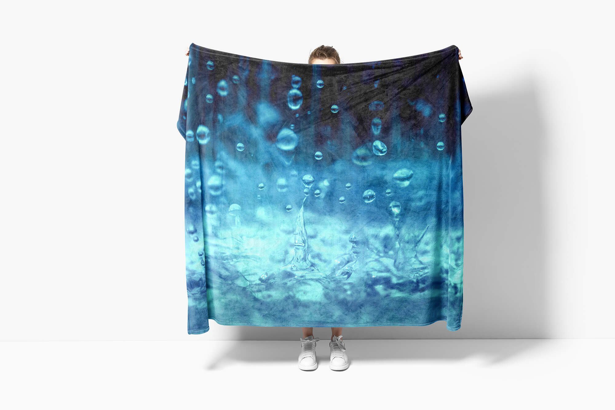 Saunatuch Strandhandtuch Sinus Rege, Wassertropfen (1-St), Art Handtuch Baumwolle-Polyester-Mix Kuscheldecke Handtücher Fotomotiv mit Handtuch