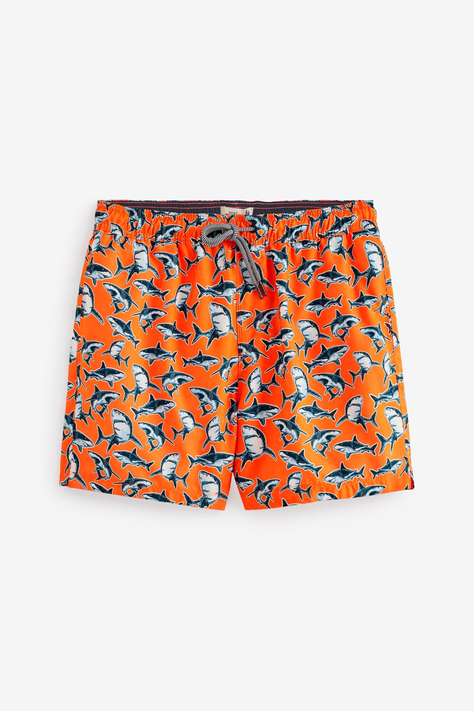 Next Badeshorts (1-St) Orange Shark Print