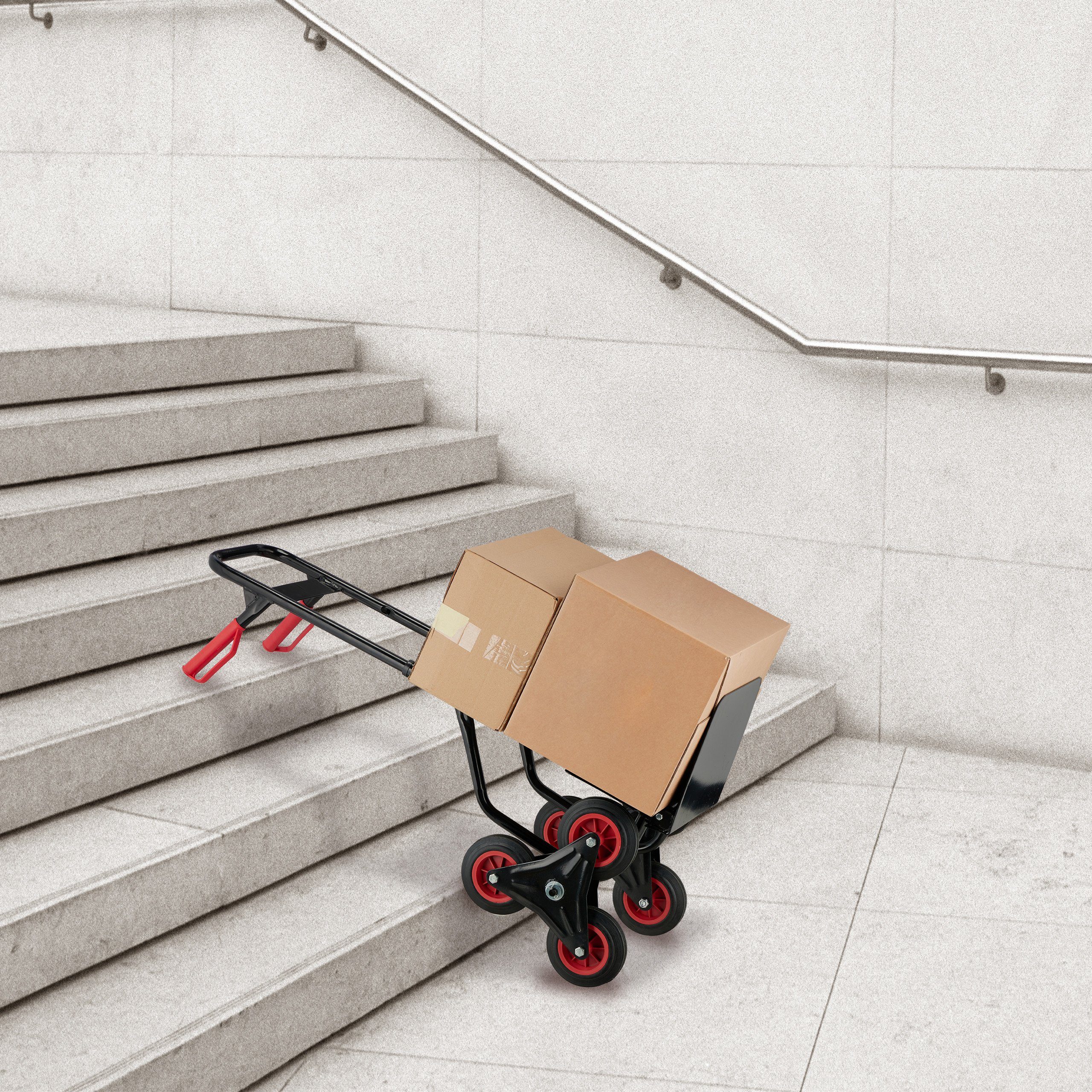 relaxdays stair climbing hand truck, black
