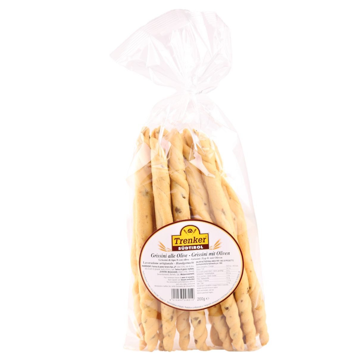 Trenker Knabberei Grissini mit Oliven, handgemacht, 200 g, 200 g