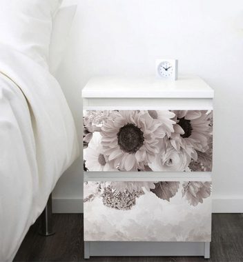 MyMaxxi Möbelfolie Kommodenaufkleber Malm Farbenfroher Blumenstrauss und Sonnenblumen