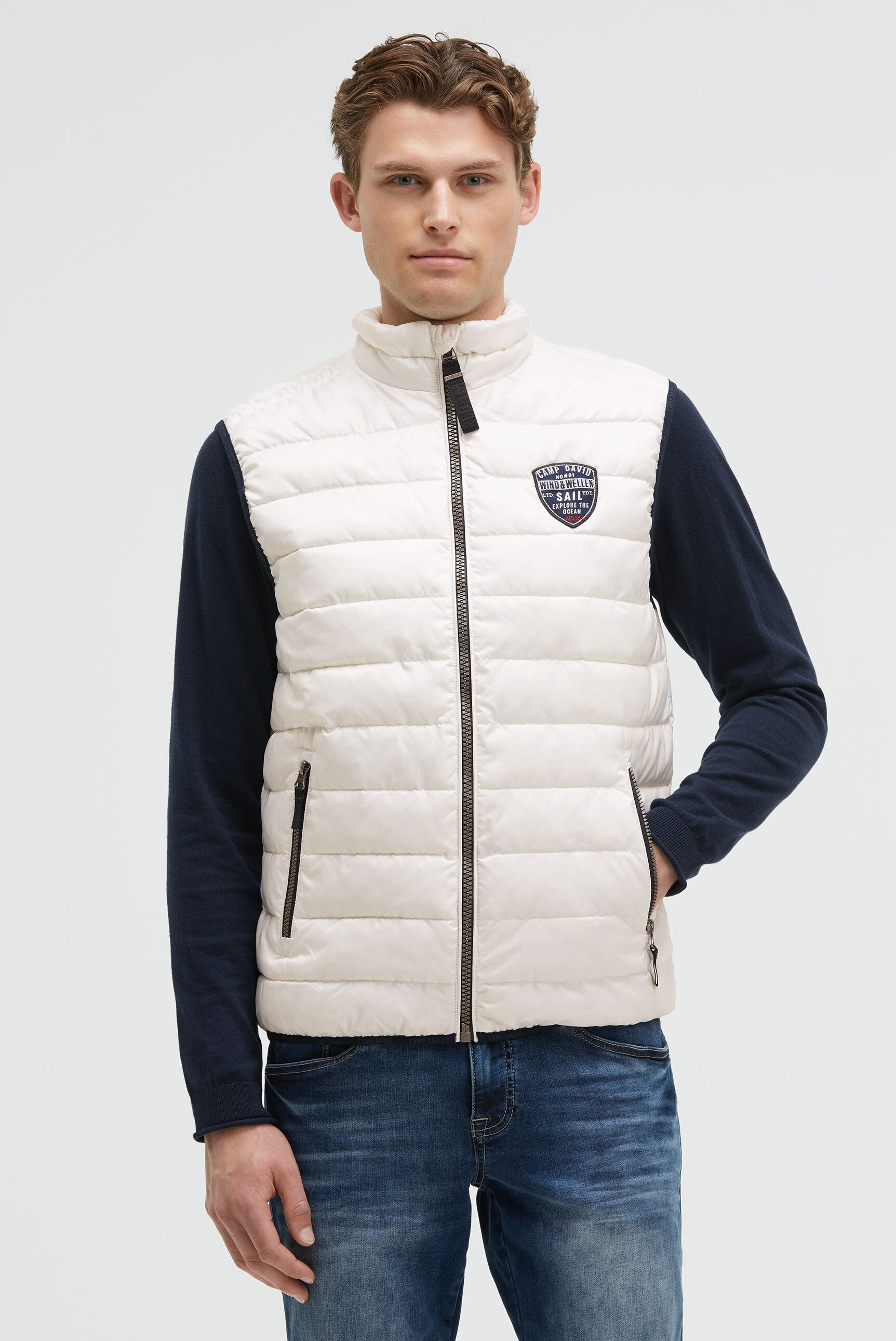 CAMP DAVID Steppweste mit elastischem Saumabschluss