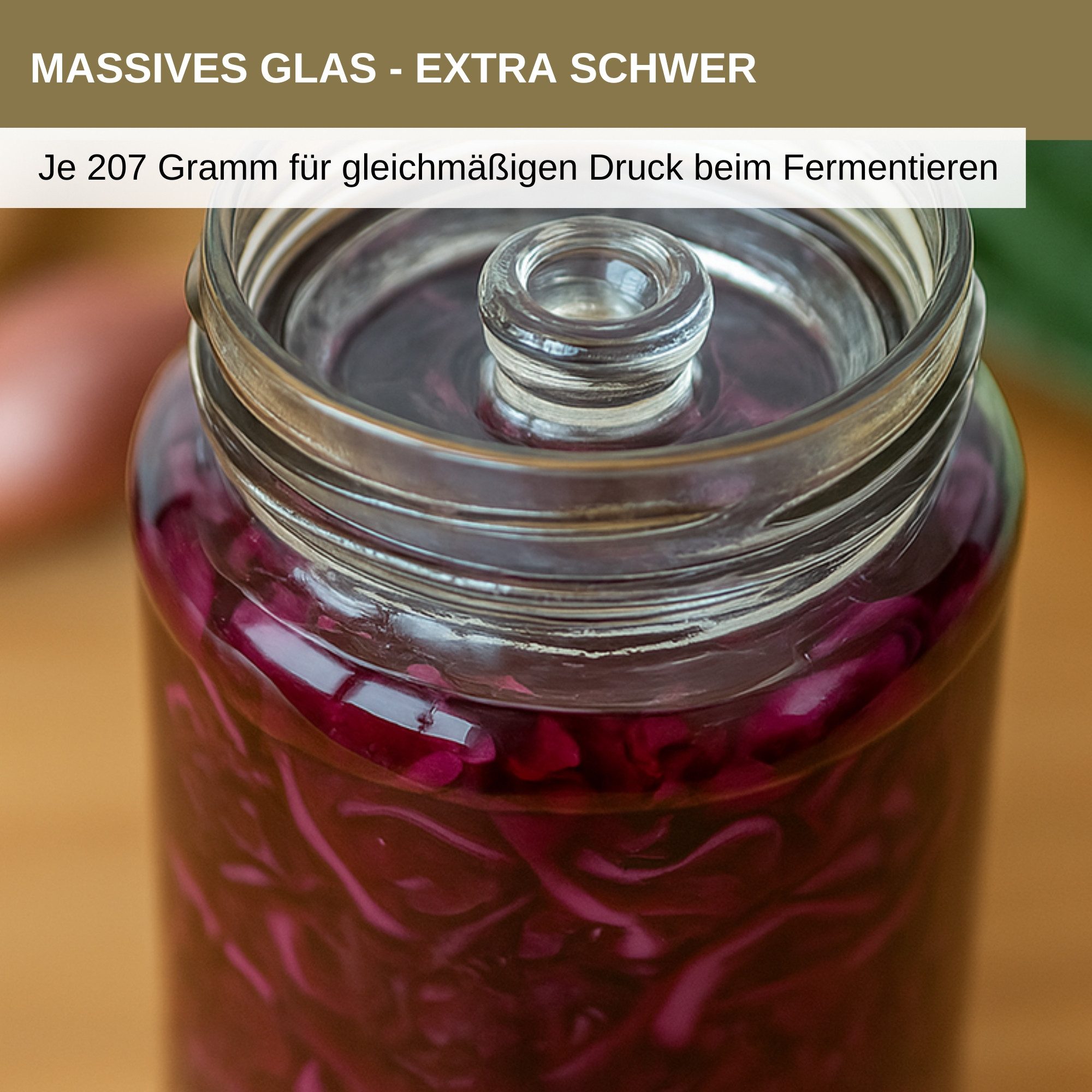 Thiru Fermentationsglas - Fermentiergewichte - Ø 7 & 8 cm - 4er- & 8er-Sets, (4-tlg) – Bild 3 von 5