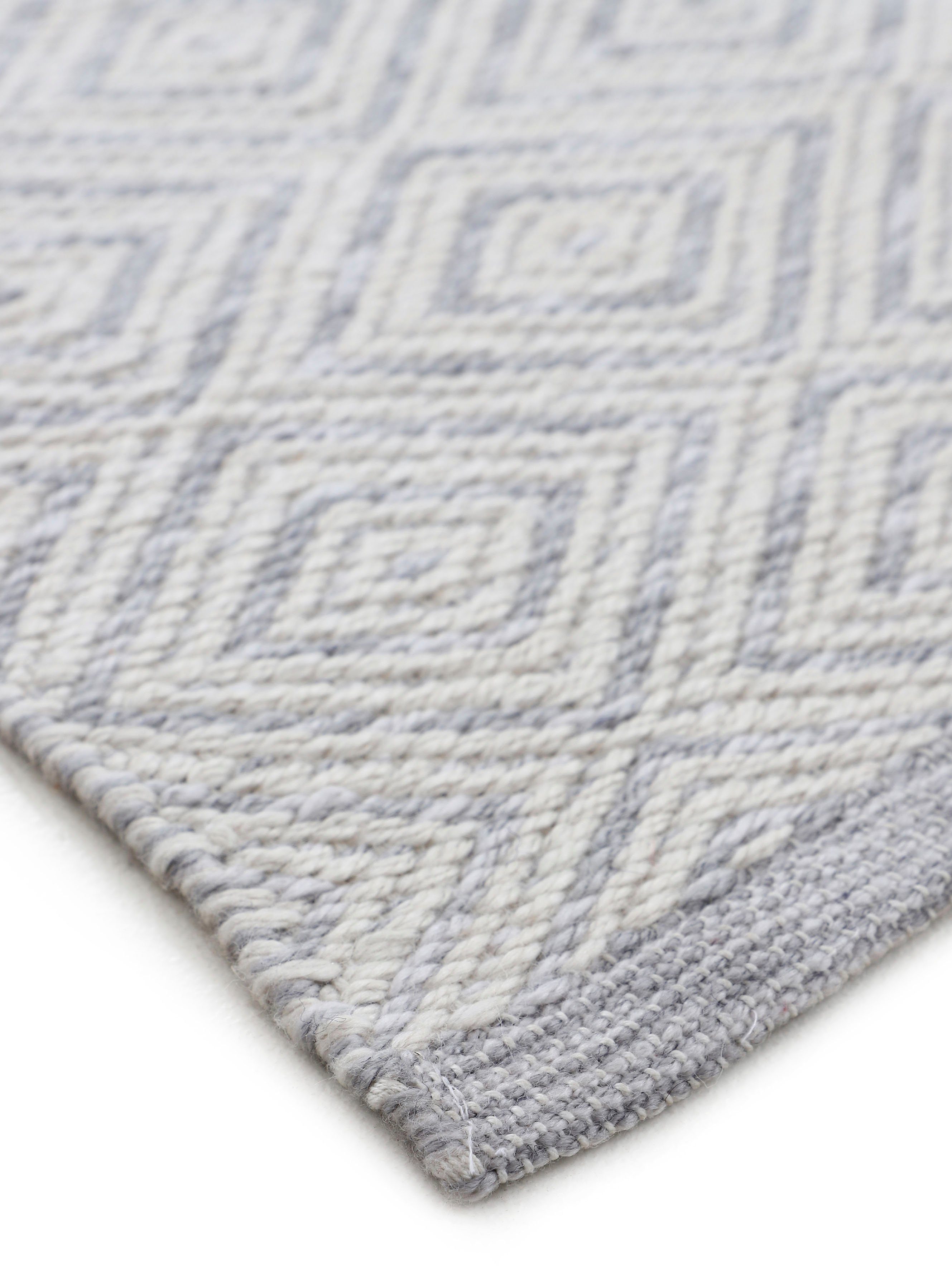 Teppich Frida 200, carpetfine, rechteckig, Höhe: Material Sisal Optik recyceltem grau Flachgewebe, mm, 7 100% (PET), Wendeteppich