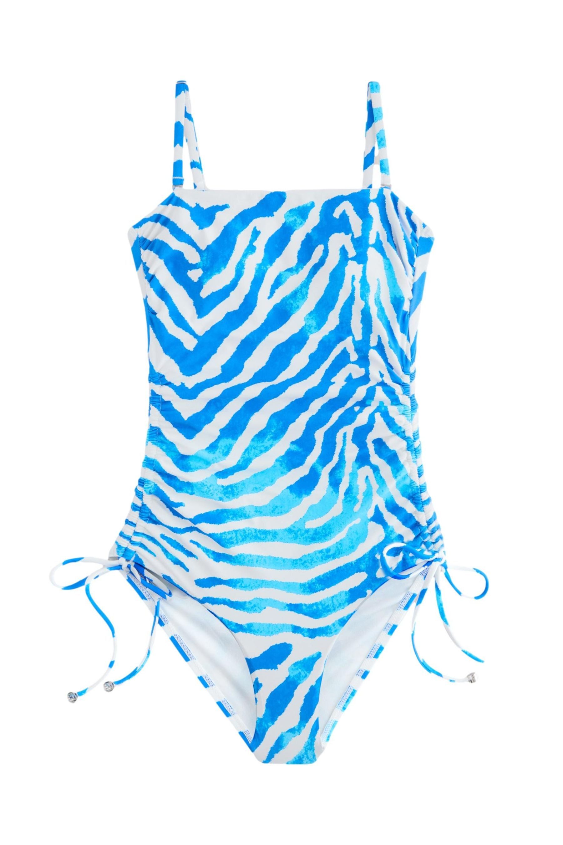 Next Badeanzug Bauchformender Bandeau-Badeanzug mit Beinrüschen günstig online kaufen