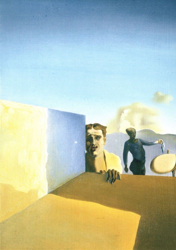Postkarte Kunstkarte Salvador Dalí "Durch die Beständigkeit des Wetters geq ..."